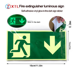 Self-Adhesive Vinyl Long-Lasting Luminescent Safety Exit Sign Stickers Evacuation Instructions Luminous Stickers