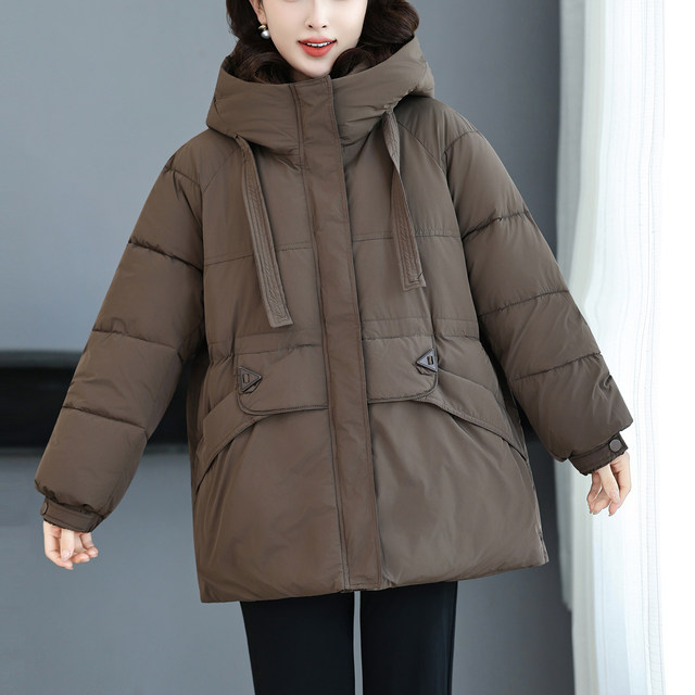 Fat Mom's cotton-padded jacket for women, new winter top for small people, slim, high-end, fashionable, large size cotton-padded jacket