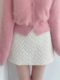 South Korea Chic autumn and winter versic sweet cotton cotton -straight love cotton pattern skirt women's high -waist A -line skirt