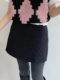 South Korea Chic autumn and winter versic sweet cotton cotton -straight love cotton pattern skirt women's high -waist A -line skirt