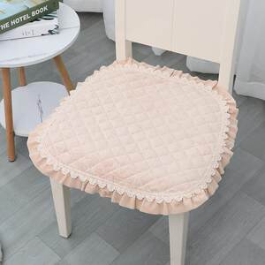 
Simple autumn and winter plush dining chair cushion fabric with straps and non-slip seat cushion table chair stool cushion anti-slip solid color machine washable