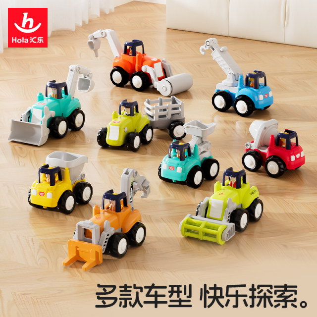 Huile engineering vehicle boy car roller model toy ground drill toy coasting toy car