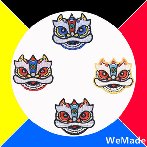 
National trend lion-drawing embroidered self-adhesive cloth patch down jacket ripped clothes trousers shoes and hats DIY box packaging decoration patch patch