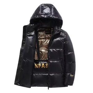 
Black gold down jacket duck down jacket 2025 short bread jacket men and women off-season couple jacket thickened winter cold protection