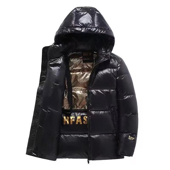 
Black gold down jacket duck down jacket 2025 short bread jacket men and women off-season couple jacket thickened winter cold protection