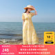 
Ruochao large size women's clothing 2025 summer new French V-neck printed dress with short sleeves waist-hugging fat MM