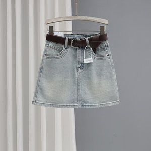 
Light Blue Spring and Summer New High Waist Denim Skirt Women's 2026 Loose Slimming Anti-Exposed Skirt Hip Cover Skirt