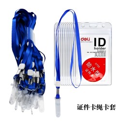 Deli Card Holder with Lanyard for Work Id, School Badge, Student Id Card, Bus Card, and Id Card, Suitable for Campus Use