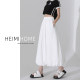 White flower bud skirt for women in summer 2025 high waist lantern A-line long skirt small mid-length puffy skirt trendy
