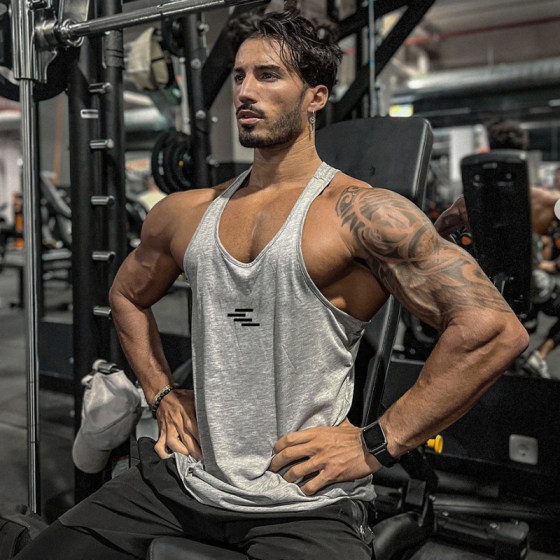 
MCPW I-shaped fitness vest men sweat-absorbing sports t-shirt muscle lifting training sleeveless top 250412A