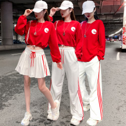 Long-Sleeved Cheerleading Dance Aerobics Clothing Adult Cheerleading Team Student Sports Meeting Class Uniform Female Group Stage Performance Clothing