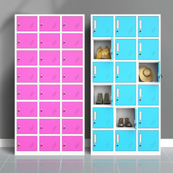 Steel Staff Locker with Multiple Compartments, Colorful Changing Locker, Customer Storage Locker with Lock, Multi-Door Metal Shoe Cabinet