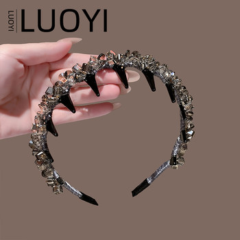 
2025 new style full diamond crystal headband for women, high-end and temperament, toothed anti-slip headband for going out, versatile light luxury headwear