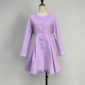 Brand discount Violet mid-length wool coat for women in autumn and winter small fragrance style nail drill shoulder single-breasted jacket