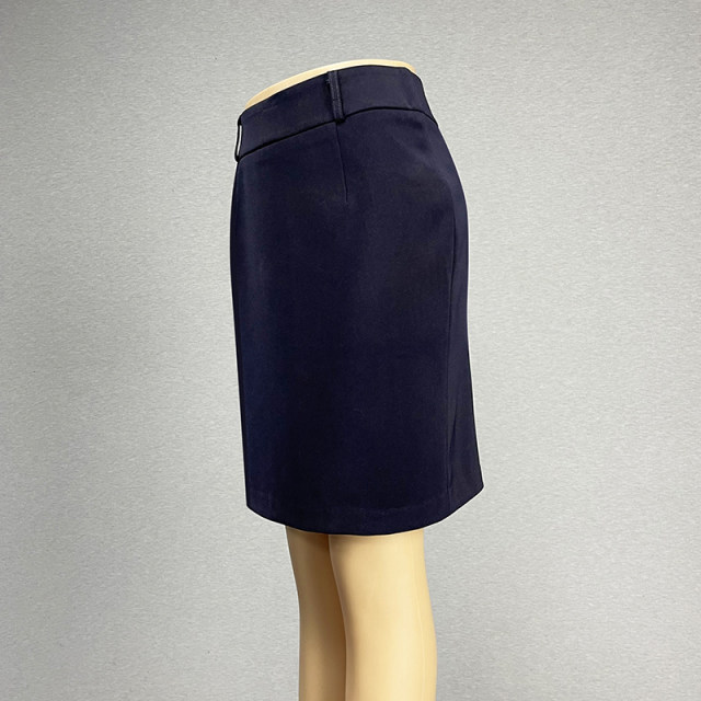 Navy blue skirt short skirt for women 2024 high waist slim versatile professional outfit one-step skirt straight skirt hip-cover skirt