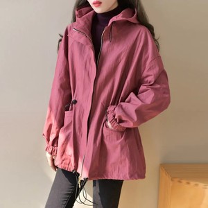 This year's popular worker trench coat outer sleeve women's middle length small, early autumn new recreational hooded hooded waist jacket
