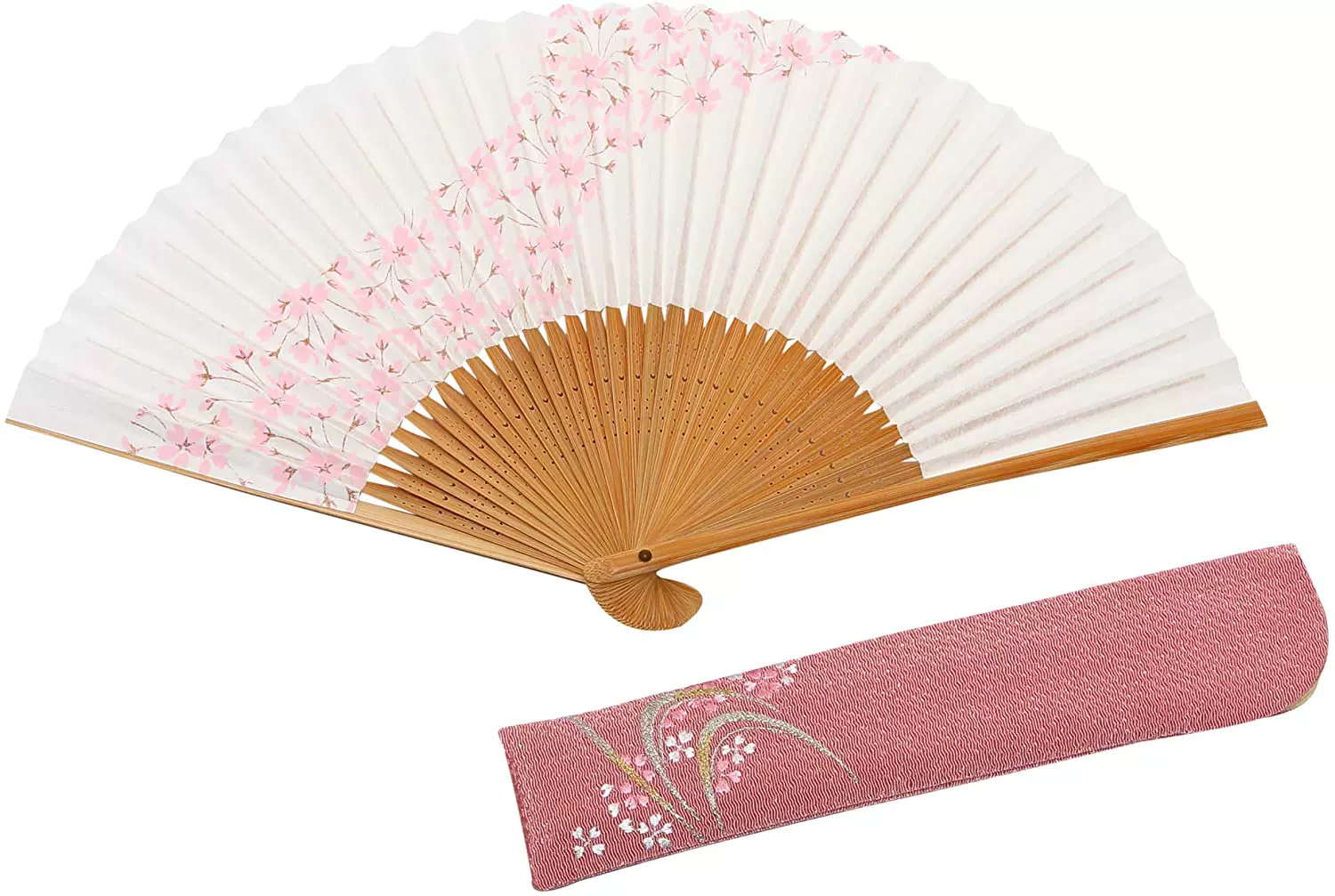 日本代购京扇子樱花烂漫日式和风淑女用折扇套装纸扇子和装小物-Taobao