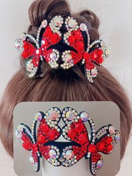 Rhinestone Butterfly Rhythmic Gymnastics Dance Cheerleading Hair Tie Figure Skating Hair Accessory Bun Hair Rope