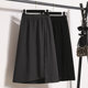 Women's 2024 new large size fat mm skirt 200Jin [Jin equals 0.5 kg] Elastic waist irregular button mid-length A-line skirt