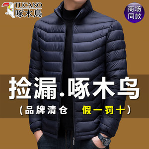 Woodpecker winter solid color thickened stand collar cotton coat men's loose versatile cotton jacket casual down cotton jacket men's jacket
