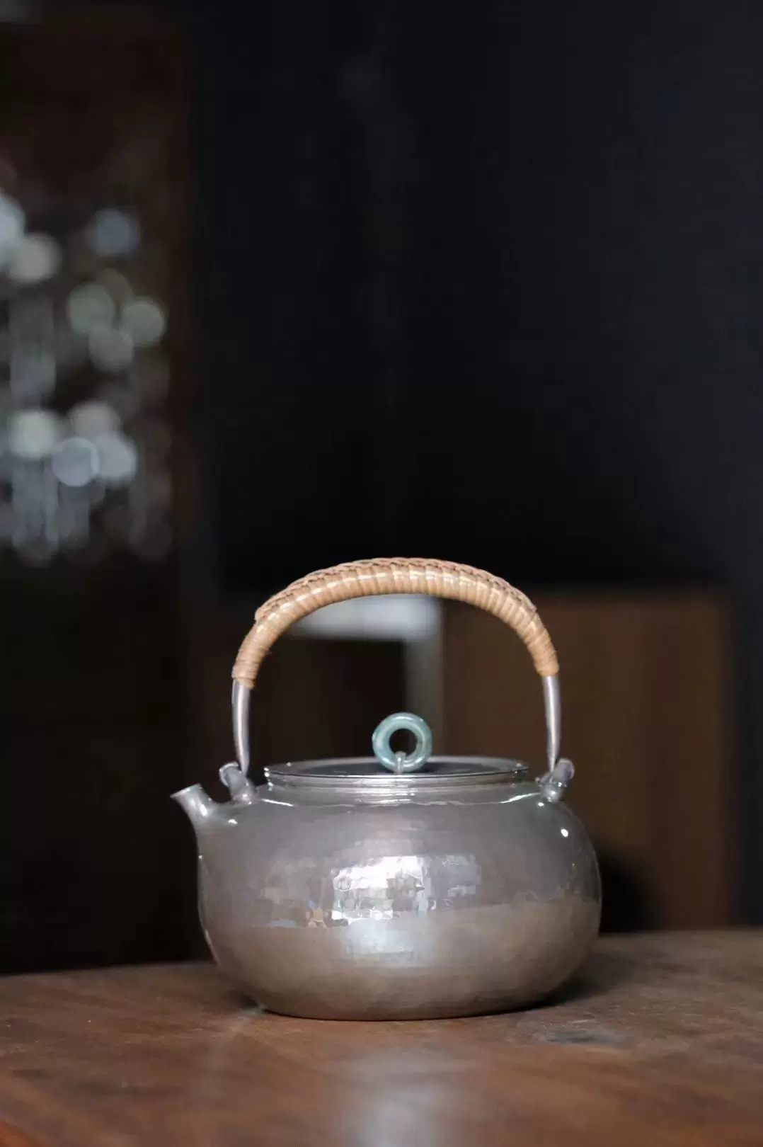 純銀保証 北村靜香豆莢銀手口打出 湯沸 茶道具 純銀保証 北村靜香豆莢銀手口打出 湯沸 茶道具