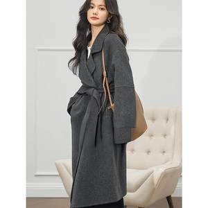 
2025 new double-sided alpaca coat autumn and winter woolen coat women's mid-length wool trend