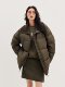 First cotton wool knitted large lapel down jacket for women 90 white goose velvet winter turtle back bread jacket mid-length stand-up collar jacket
