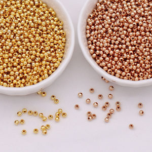 
kc golden glossy copper beads round beads DIY handmade ancient style hairpin hair accessories material tassel flower heart spacer bead accessories head