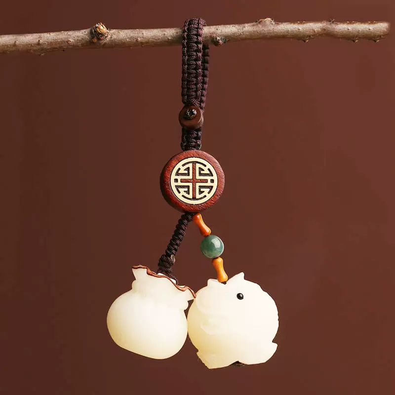 Amazon.com: Usoway 代代有鱼菩提钱袋汽车钥匙扣挂件Key chain