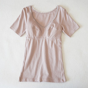 
Japanese women's all-in-one bra-free vest short-sleeved underwear bottoming shirt large size five-quarter sleeve N25 inner wear C33