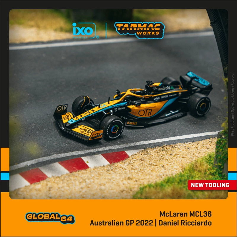 Tarmac Works 1:64迈凯伦McLaren F1赛车3号合金模型收藏必备