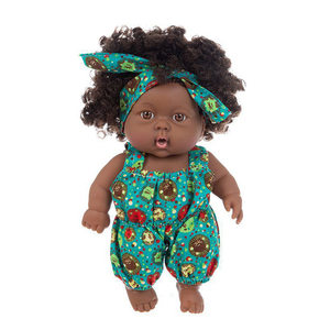 African black doll cute doll comforts the baby sleeping with dolls rebirth fake doll children toys girl