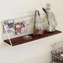 *Cat Town* Old Wood Japanese-Style Wall-Mounted Shelf, Bookshelf, Flower Stand, Miscellaneous Goods Rack, Photo Decoration Props