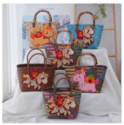New Versatile Festive Cartoon Fuma Handbag Gift Bag Bath Basket Shopping Basket Picnic Basket Fuma Storage Basket