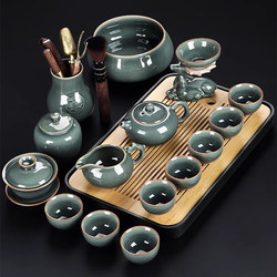 Ge Kiln Tea Set 2026 New Model Home Use Light Luxury High-End Kung Fu Tea Set with Tea Cups and Teapot Complete Set