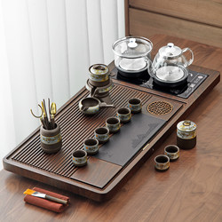Complete Tea Set for Home and Office Use, Integrated Tea Table with Kettle, Bottom Water Filling, Large Tea Tray, Kung Fu Tea Brewing Pot