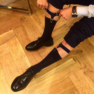 Men and women's sexy hanging socks, business gentleman stockings, cotton socks, European and American format long socks, anti -slip leg sock clamps