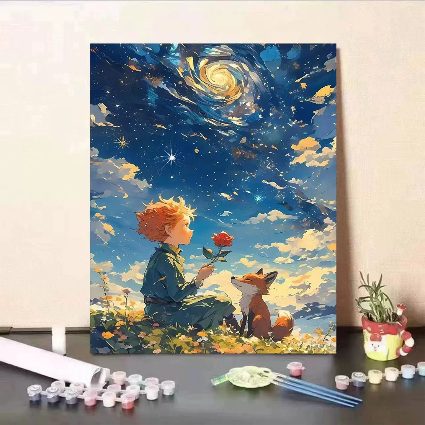 小王子数字油画减压diy可爱卡通治愈系手工涂色油彩丙烯