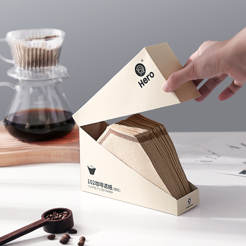 Hero Coffee Filter Paper, Fan-Shaped Drip Coffee Machine Filters, 100 ...