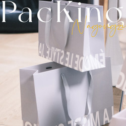 ins Style Paper Bag Tote Bag Gray Minimalist Style Tote Bag Clothing Bag Simple Paper Bag Can Be Printed with Logo