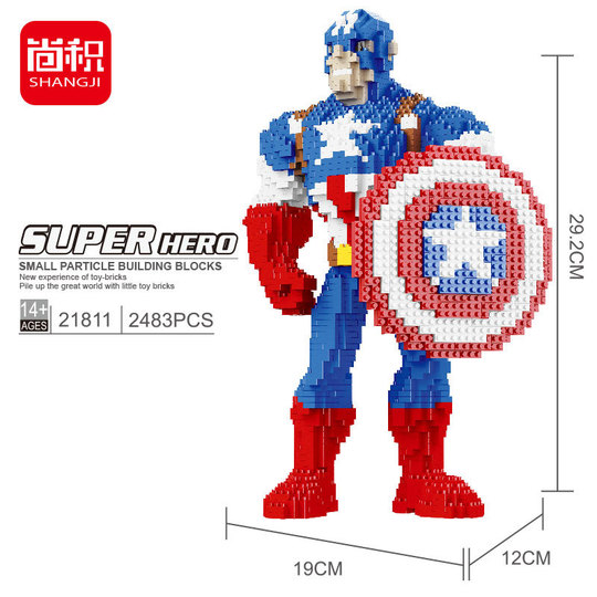 Set Di Micro Blocchi 3D Marvel: Spiderman, Ironman, Hulk E Captain America - Puzzle Fai Da Te 20cm