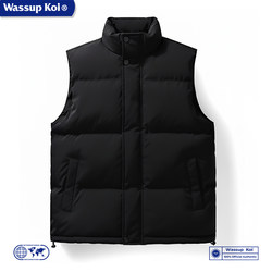 Wassup American-Style Winter Vest, Warm Couple's Thickened down Cotton Jacket, Stand Collar Vest, Trendy Brand Cotton Vest
