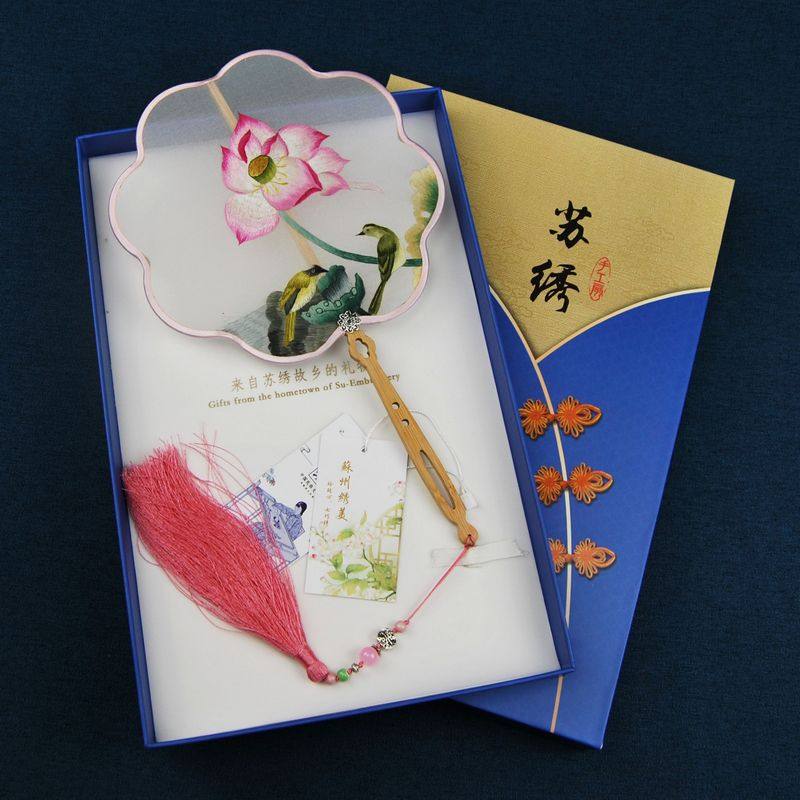 蘇州刺繍 両面スクリーン - 中国の手作り工芸品