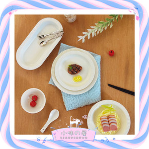 
Miniature scene French dining dish dish dish doll house accessories mini tableware utensils ornaments toy model D574