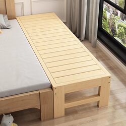 Spliced Bed, Extra Wide Bedside Solid Wood Children's Bed with Guardrails, Side Baby Single Bed, Crib, Spliced Large Bed