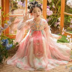 Hanfu-Style Spring Dress for Girls, Super Fairy-Like 2026 New Style, Traditional Chinese Dress, Tang Suit for Children, Ancient Costume Dress