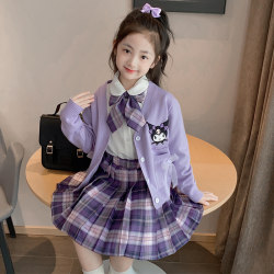 Kuromi Clothes for Girls, Spring and Autumn 2026 New Style, Stylish Spring Outfit for Children, Girls' Jk School Style Suit Dress