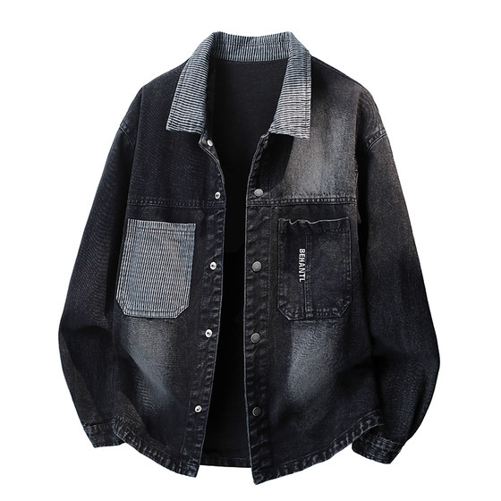 
Washed men's denim jackets 2026 spring new popular trendy versatile casual jackets teenagers men's jackets