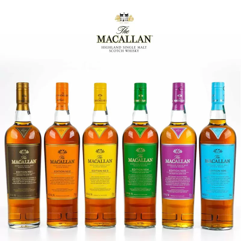 Macallan Edition麥卡倫年度系列一套6瓶no1/no2/no3/no4/no5/no6-Taobao