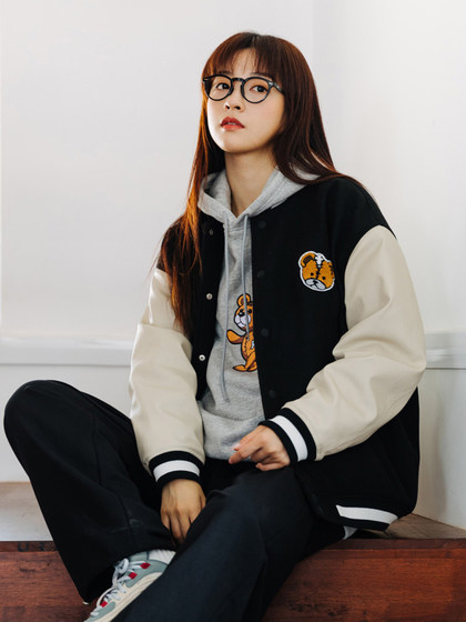 PSO Brand Embroidered Little Bear Baseball Jacket for Men and Women 2022 New Edition Cotton Jacket for Couples Cotton Jacket